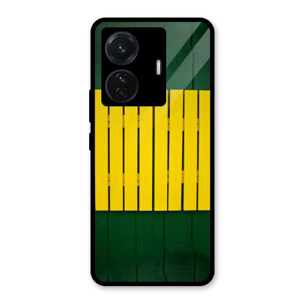 Yellow Fence Glass Back Case for Vivo T1 Pro