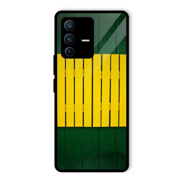 Yellow Fence Glass Back Case for Vivo V23 Pro