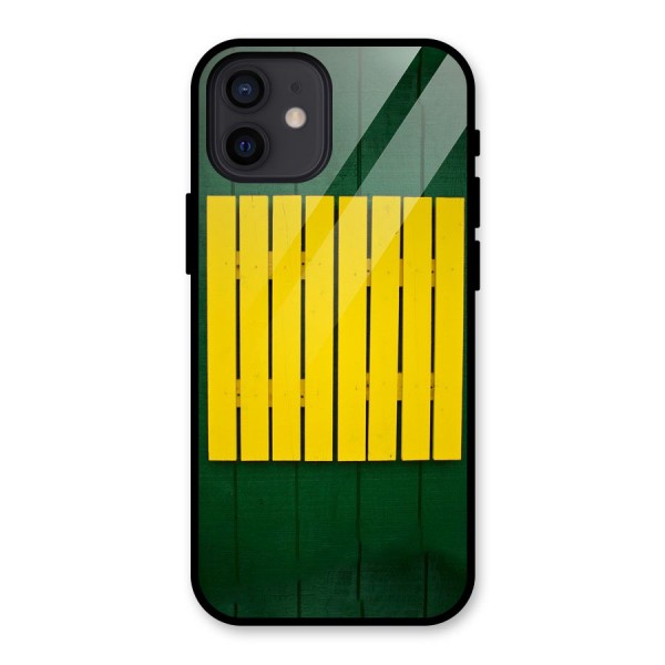 Yellow Fence Glass Back Case for iPhone 12