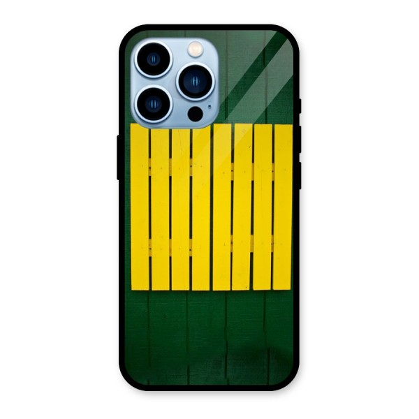 Yellow Fence Glass Back Case for iPhone 13 Pro