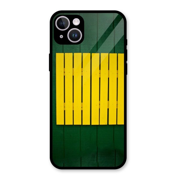 Yellow Fence Glass Back Case for iPhone 14 Plus