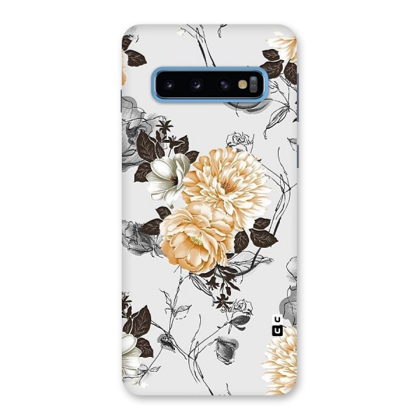 Yellow Floral Back Case for Galaxy S10