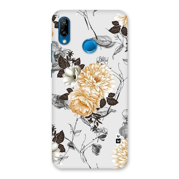 Yellow Floral Back Case for Huawei P20 Lite