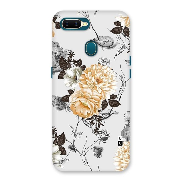 Yellow Floral Back Case for Oppo A12