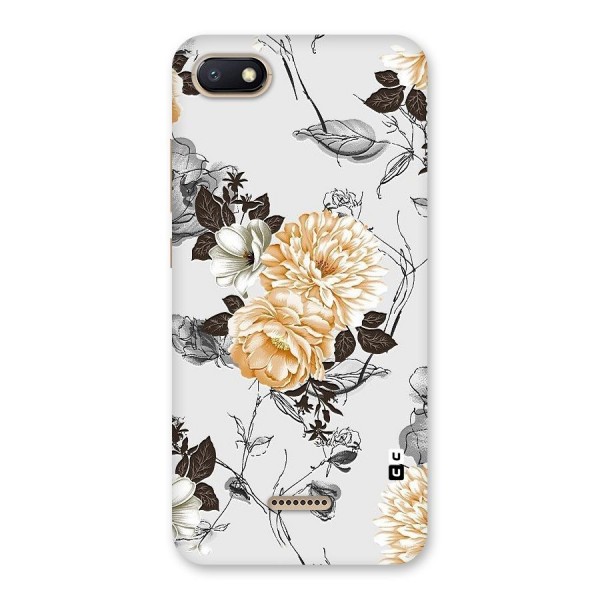 Yellow Floral Back Case for Redmi 6A