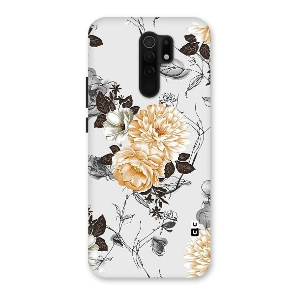 Yellow Floral Back Case for Redmi 9 Prime