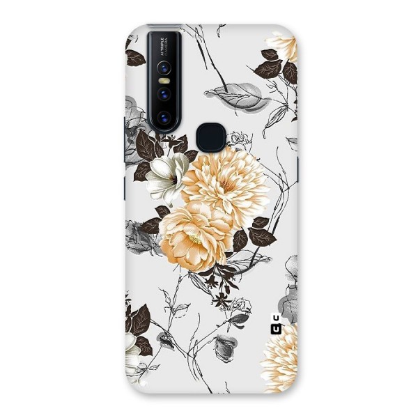 Yellow Floral Back Case for Vivo V15