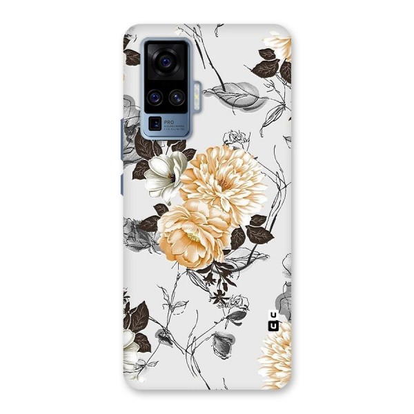 Yellow Floral Back Case for Vivo X50 Pro