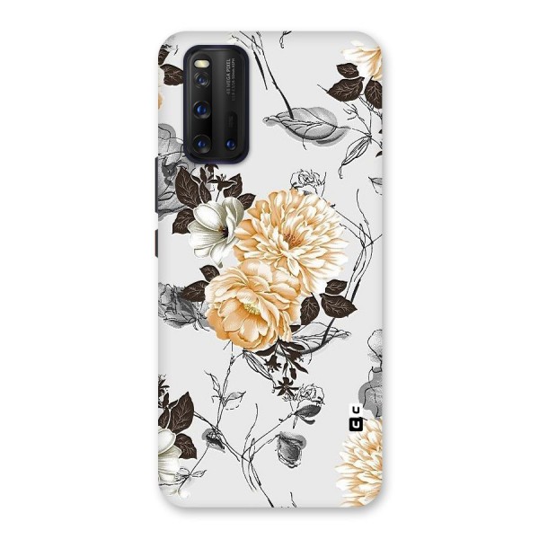 Yellow Floral Back Case for Vivo iQOO 3