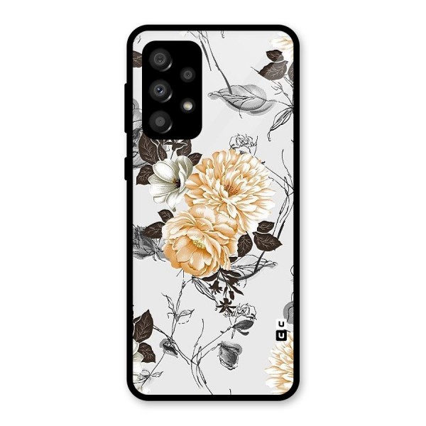 Yellow Floral Glass Back Case for Galaxy A32