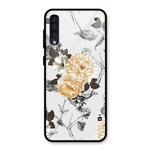 Yellow Floral Glass Back Case for Galaxy A50s