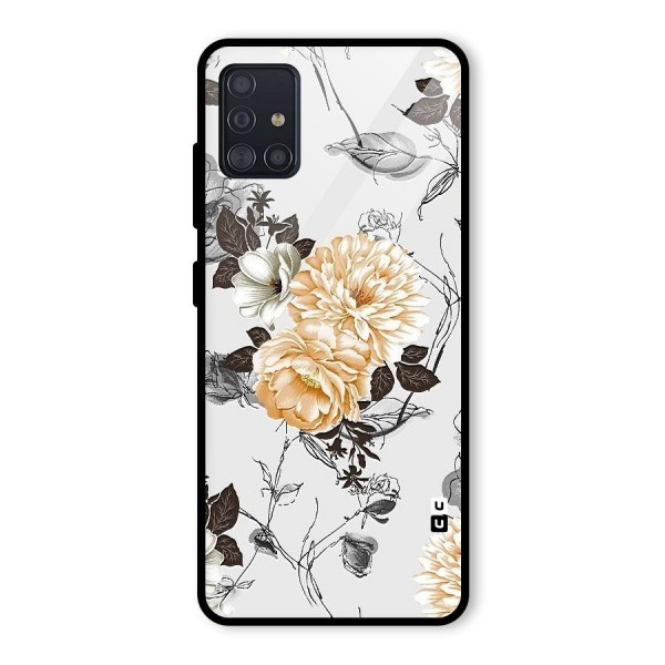 Yellow Floral Glass Back Case for Galaxy A51