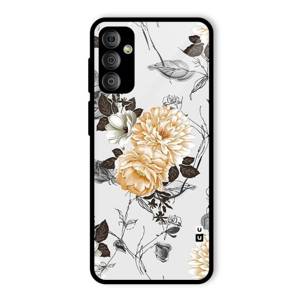 Yellow Floral Glass Back Case for Galaxy F23