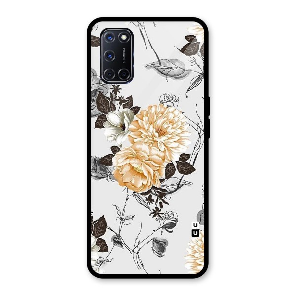 Yellow Floral Glass Back Case for Oppo A52