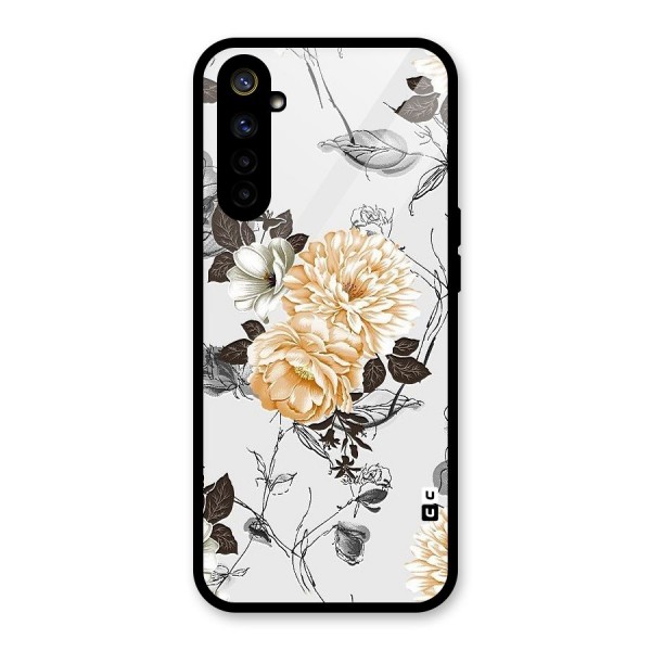 Yellow Floral Glass Back Case for Realme 6