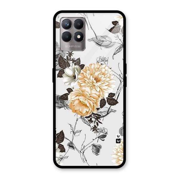 Yellow Floral Glass Back Case for Realme 8i