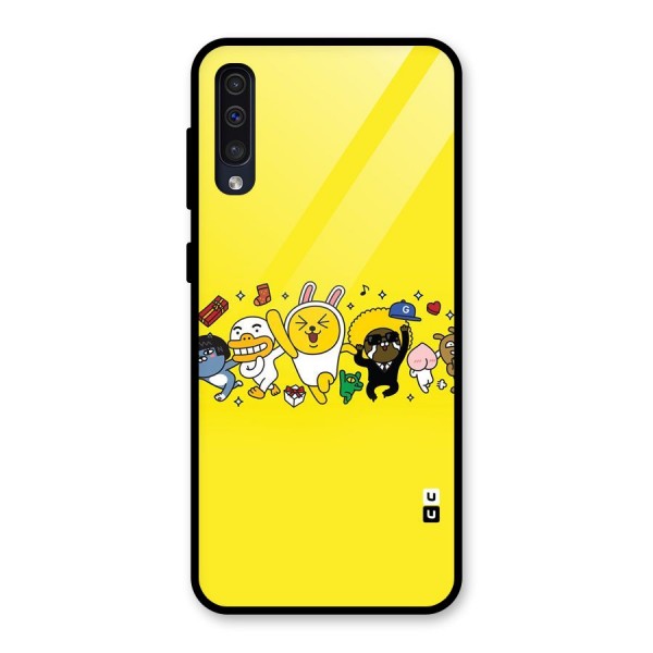 Yellow Friends Glass Back Case for Galaxy A50s