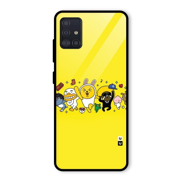 Yellow Friends Glass Back Case for Galaxy A51