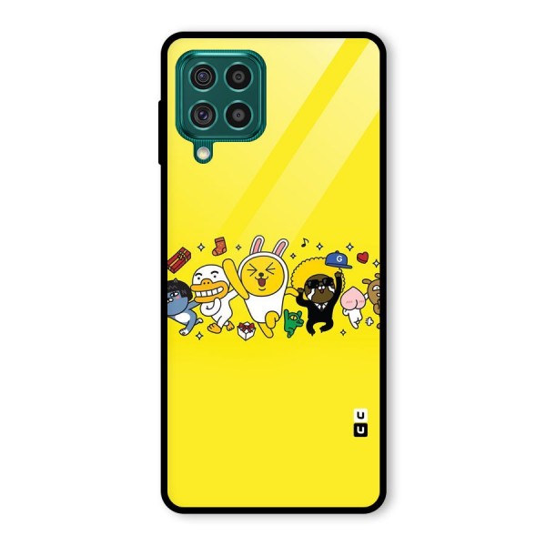 Yellow Friends Glass Back Case for Galaxy F62