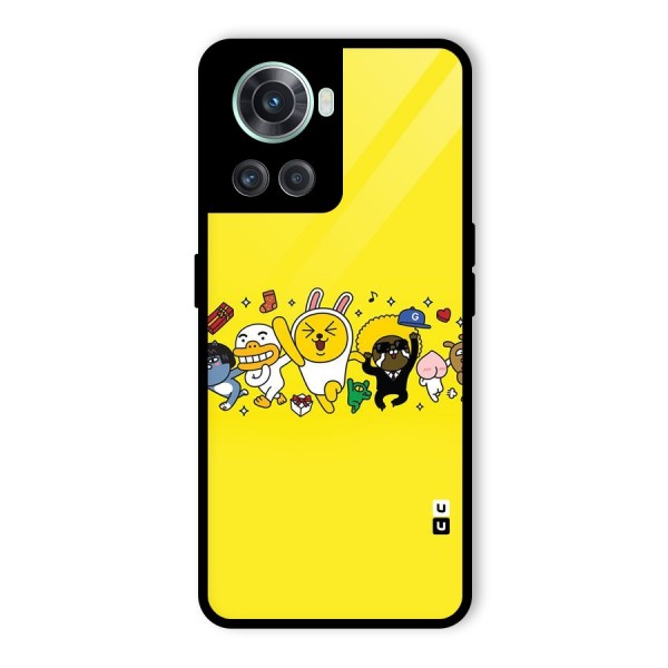 Yellow Friends Glass Back Case for OnePlus 10R