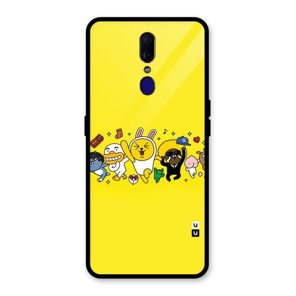 Yellow Friends Glass Back Case for Oppo F11