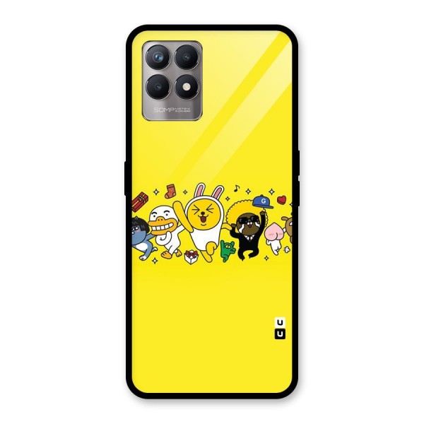 Yellow Friends Glass Back Case for Realme 8i