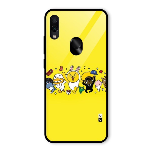 Yellow Friends Glass Back Case for Redmi Note 7