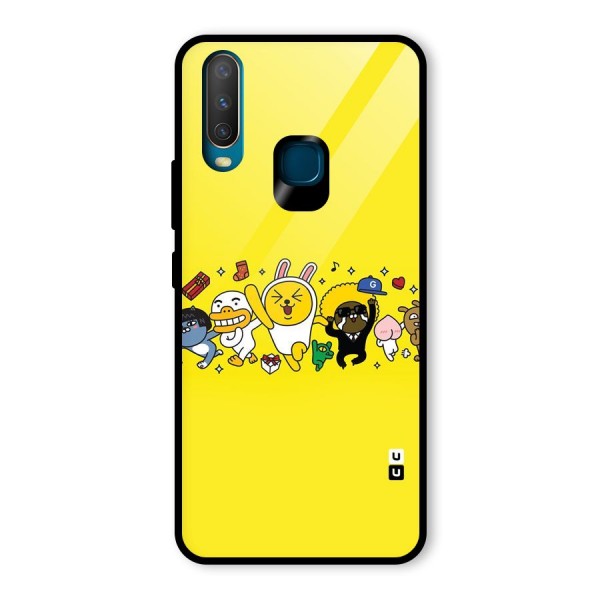 Yellow Friends Glass Back Case for Vivo Y12