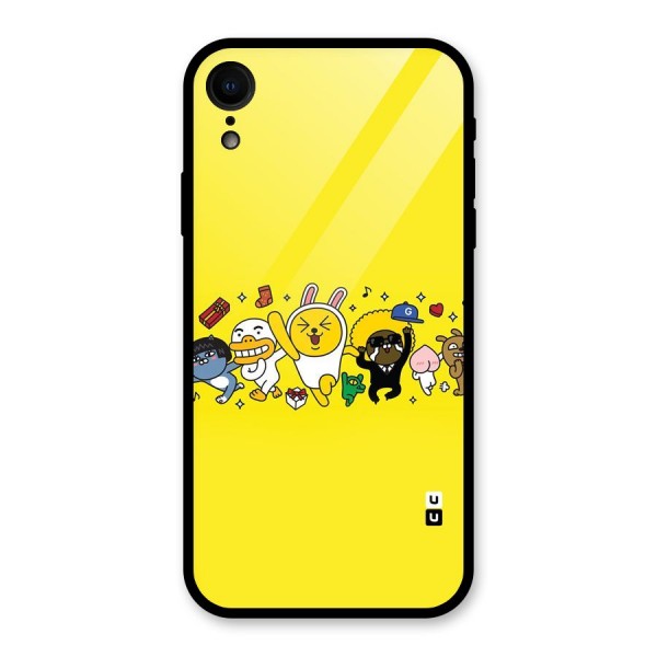 Yellow Friends Glass Back Case for XR