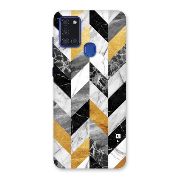 Yellow Grey Marble Back Case for Galaxy A21s