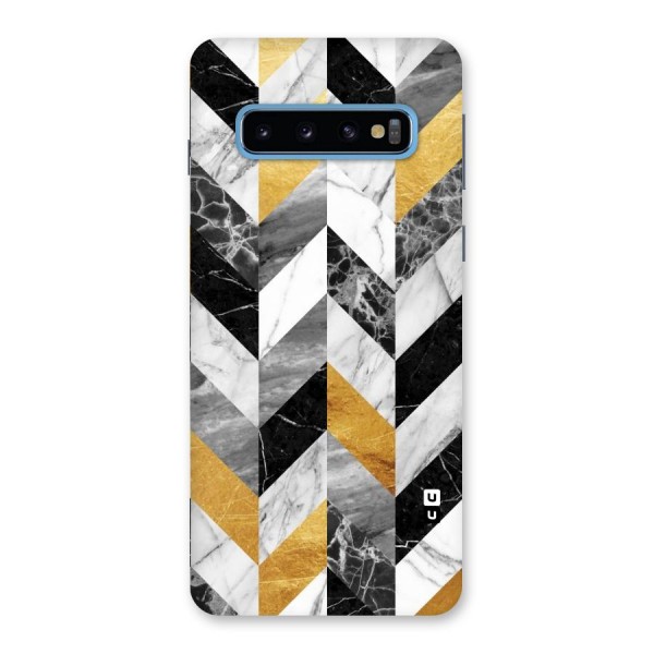 Yellow Grey Marble Back Case for Galaxy S10