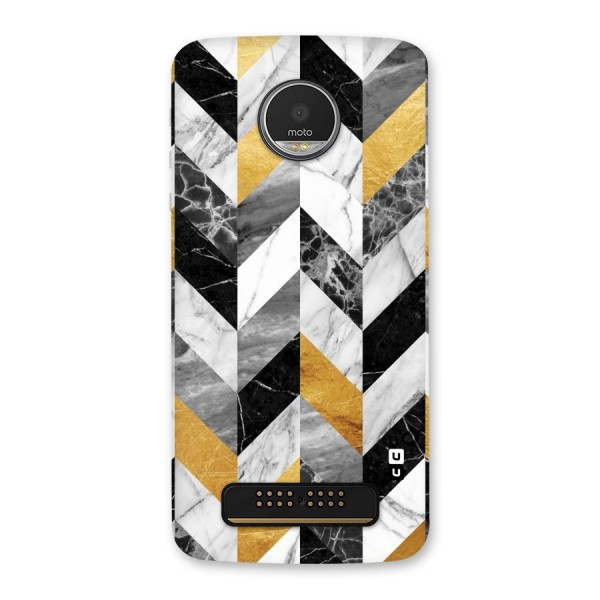 Yellow Grey Marble Back Case for Moto Z Play