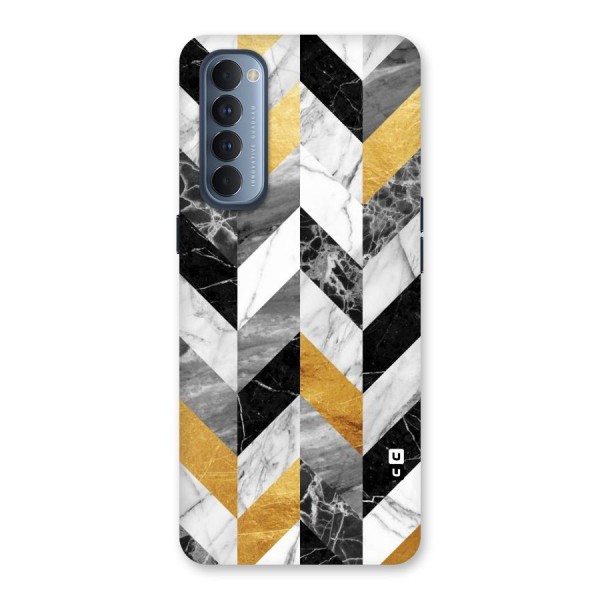 Yellow Grey Marble Back Case for Reno4 Pro