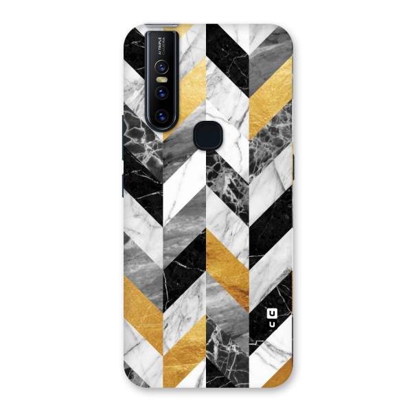 Yellow Grey Marble Back Case for Vivo V15