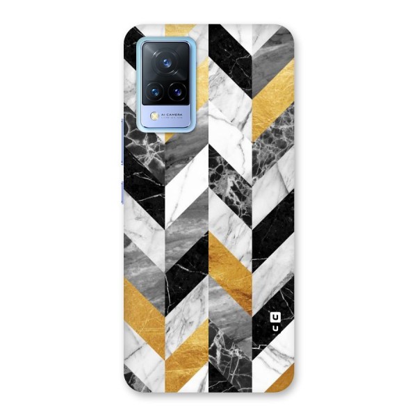 Yellow Grey Marble Back Case for Vivo V21 5G