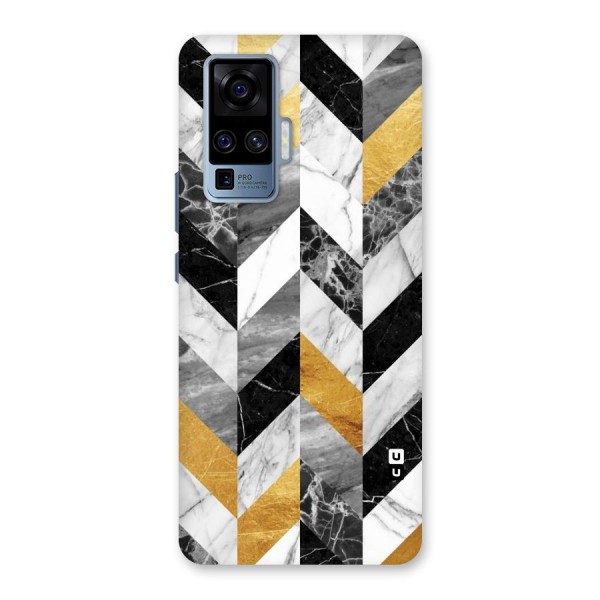 Yellow Grey Marble Back Case for Vivo X50 Pro