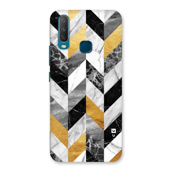 Yellow Grey Marble Back Case for Vivo Y15