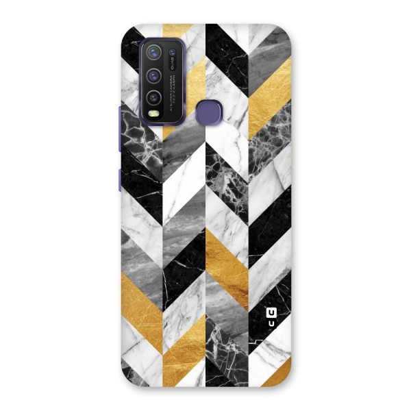 Yellow Grey Marble Back Case for Vivo Y30