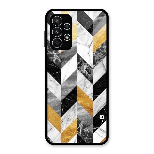 Yellow Grey Marble Glass Back Case for Galaxy A23