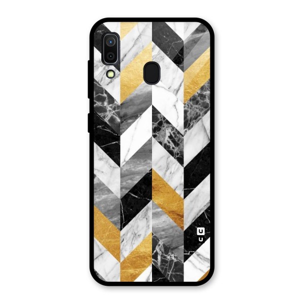 Yellow Grey Marble Glass Back Case for Galaxy A30