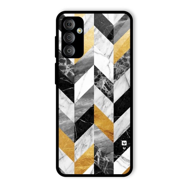 Yellow Grey Marble Glass Back Case for Galaxy F23