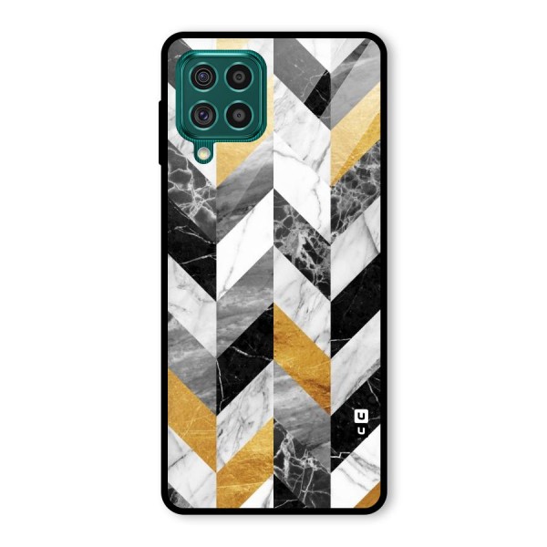 Yellow Grey Marble Glass Back Case for Galaxy F62