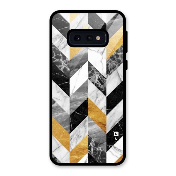 Yellow Grey Marble Glass Back Case for Galaxy S10e