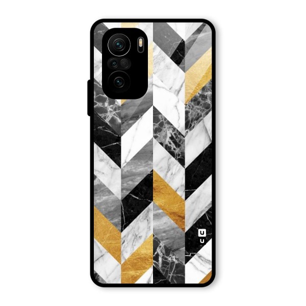 Yellow Grey Marble Glass Back Case for Mi 11x