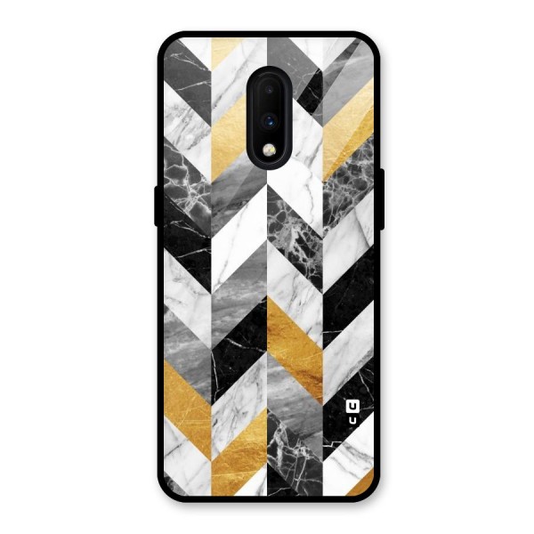 Yellow Grey Marble Glass Back Case for OnePlus 7