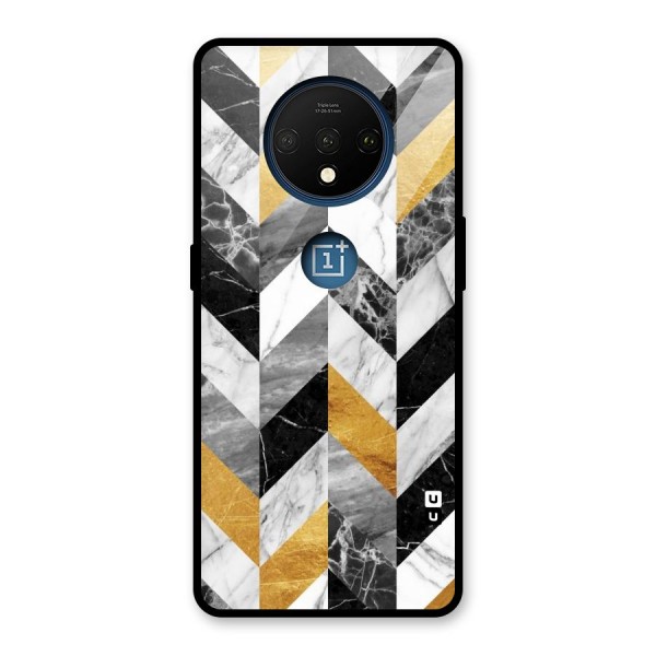 Yellow Grey Marble Glass Back Case for OnePlus 7T