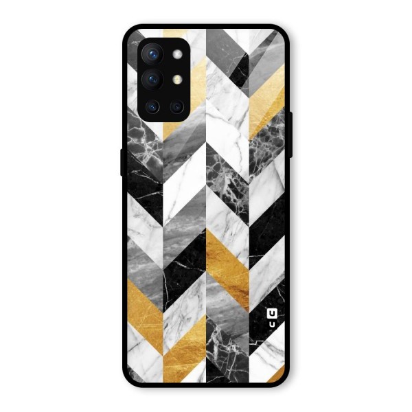 Yellow Grey Marble Glass Back Case for OnePlus 9R