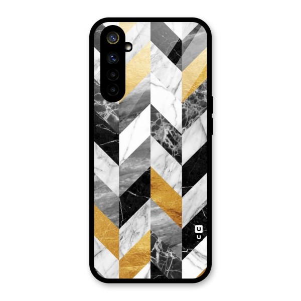 Yellow Grey Marble Glass Back Case for Realme 6