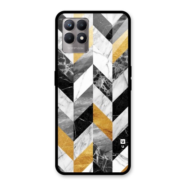 Yellow Grey Marble Glass Back Case for Realme 8i