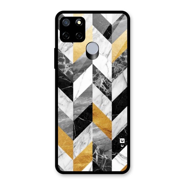 Yellow Grey Marble Glass Back Case for Realme C12